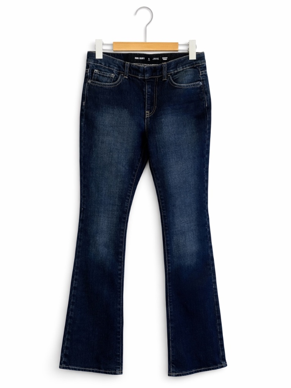 Old Navy Girls Dark Wash Pull On Flare Jeans Adjustable Waist – Size XL 14-16 EU